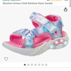 Skechers rainbow racer light up sandal size 12 toddler girl